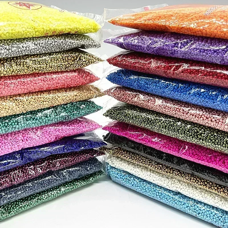 Glass Seed Beads 2Mm Jewelry Making - خرز زجاجي ملون 10 جرام بتأثير