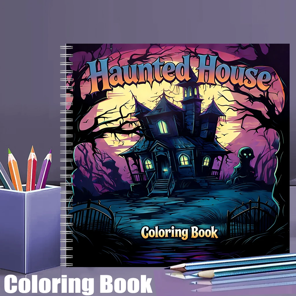 Painting Supplies - كتاب تلوين بيت الأشباح للبالغين، صفحات