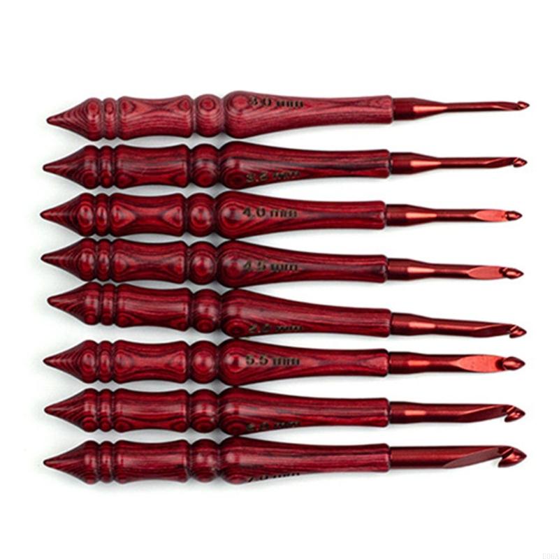 8 قطعة مقبض خشبي إبرة كروشيه خ - مراجعة Wooden Crochet Hooks Ergonomic Handle وسعره
