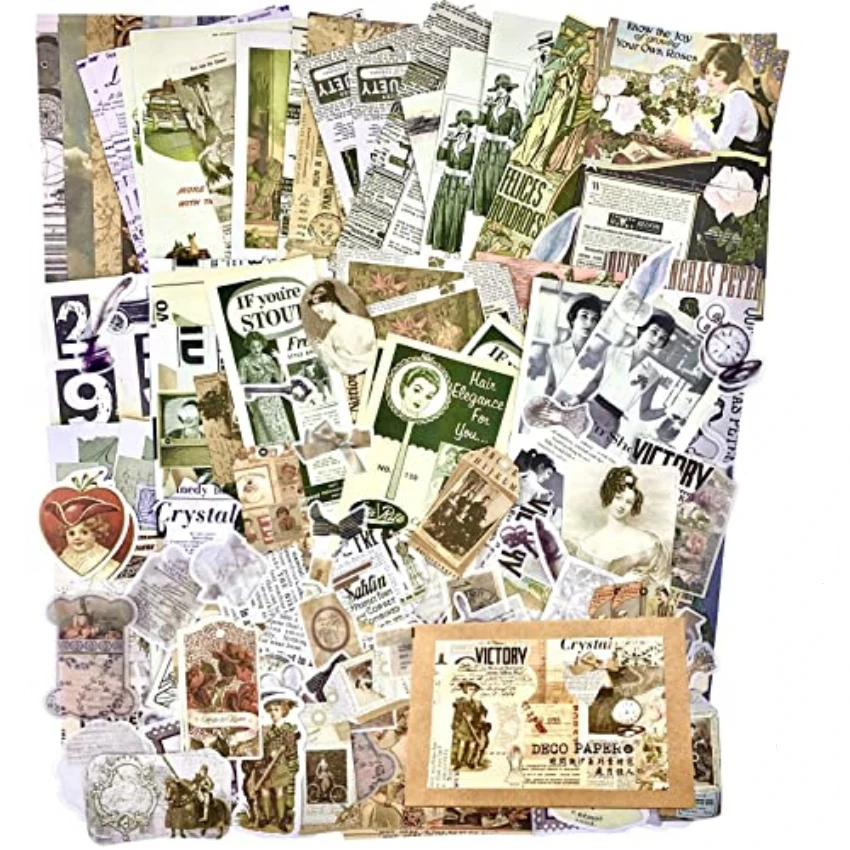 ملصقات عتيقة الطراز لتزيين دفا - مراجعة Vintage Junk Journal Scrapbooking Paper وسعره