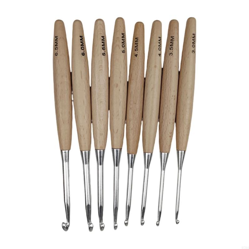 97BA قبضة مريحة، إبرة كروشيه،  - مراجعة Wooden Crochet Hooks Ergonomic Handle وسعره