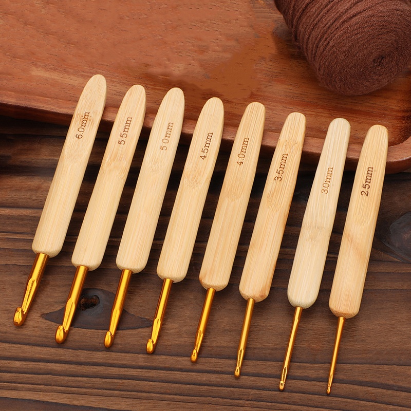 الخيزران مقبض خشبي الكروشيه ال - مراجعة Wooden Crochet Hooks Ergonomic Handle وسعره
