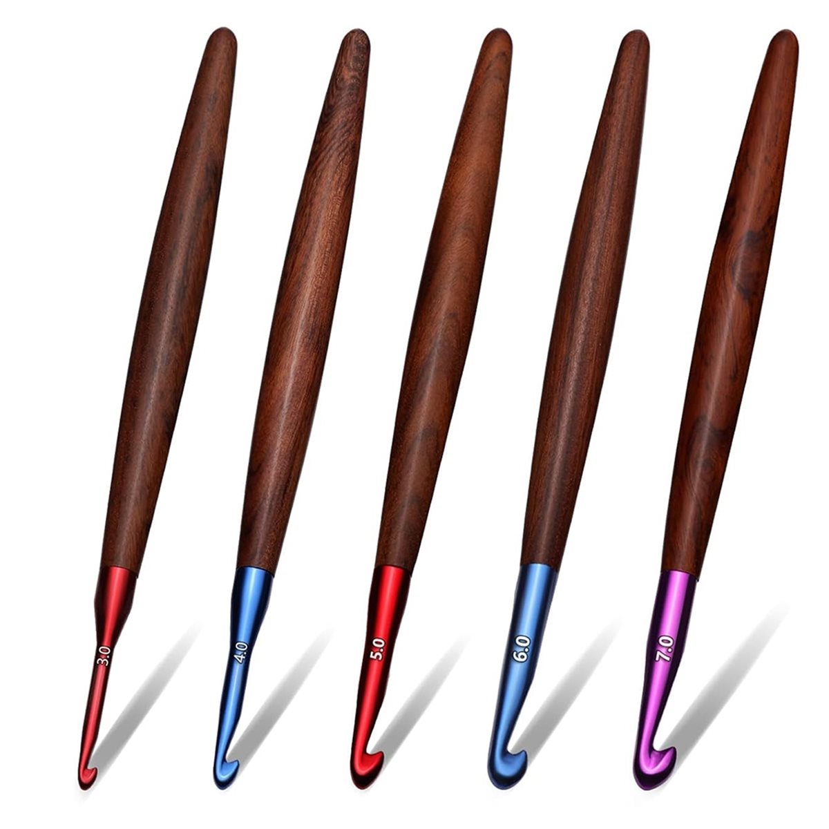 مجموعة خطافات كروشيه جديدة لعا - مراجعة Wooden Crochet Hooks Ergonomic Handle وسعره