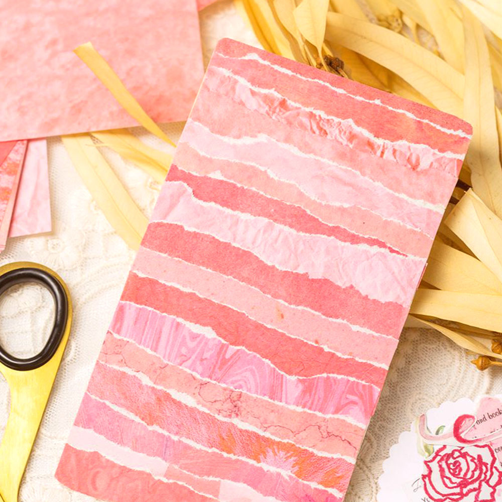 100 قطعة خلفية الملمس الملونة  - مراجعة Vintage Junk Journal Scrapbooking Paper وسعره