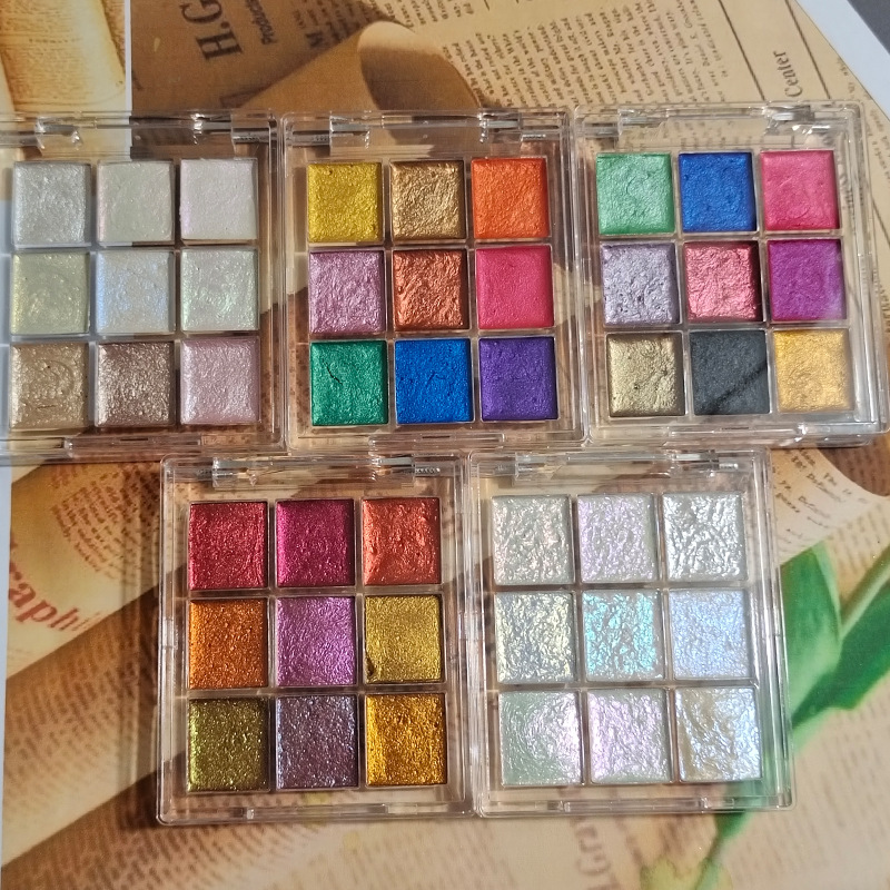 9 لون مسمار لون صاف صبغ أورورا - مراجعة Watercolor Paint Set Solid Pigment وسعره