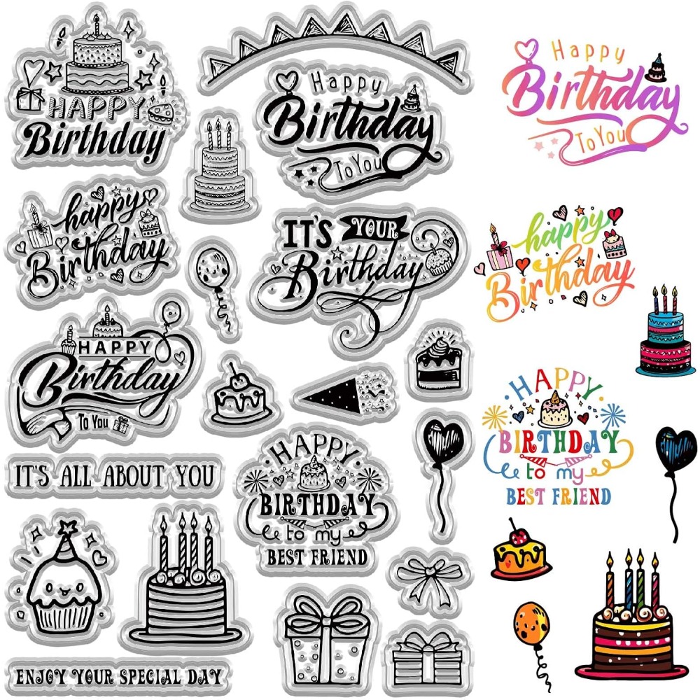عيد ميلاد سعيد واضح Stamps لصن - مراجعة Clear Silicone Stamps For Card Making وسعره