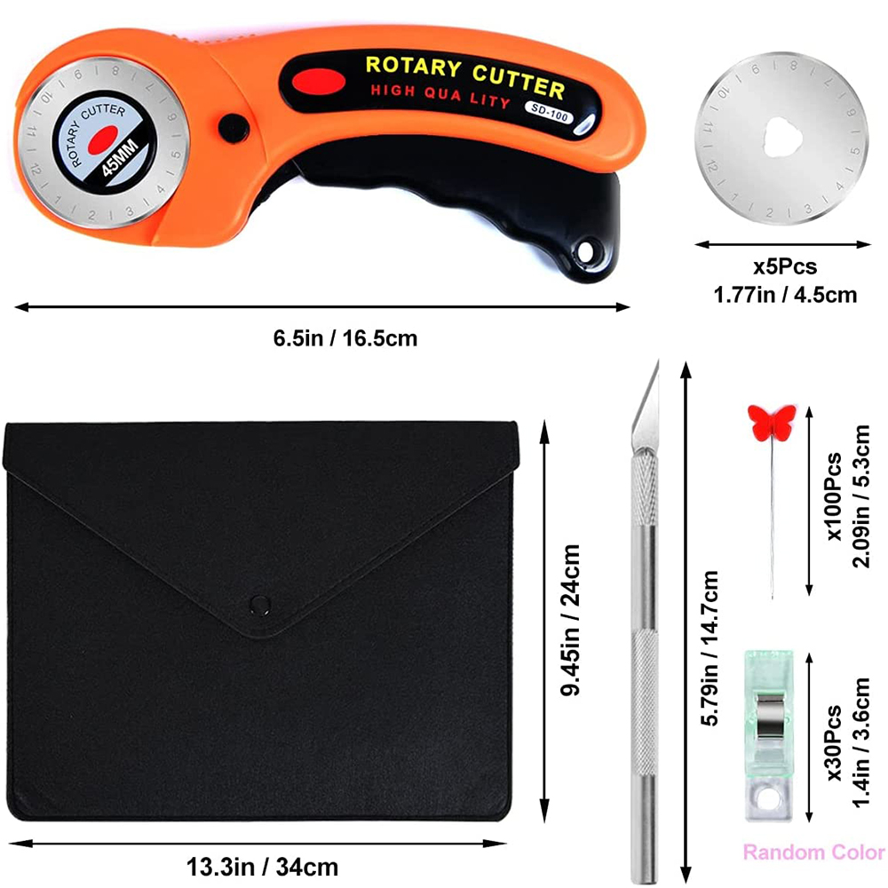 147 قطعة مجموعة القاطع الدوارة - مراجعة Rotary Cutter For Fabric 45Mm وسعره