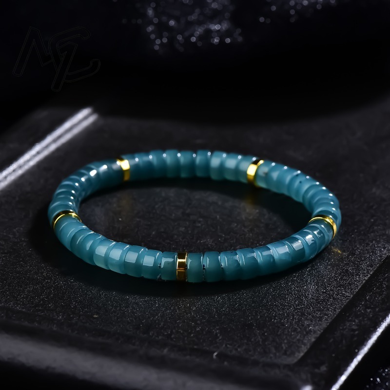 سوار من خرز اليشم الطبيعي الأز - مراجعة Beading وسعره