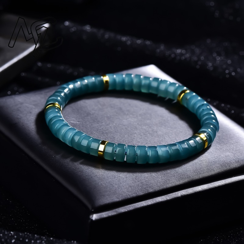 سوار من خرز اليشم الطبيعي الأز - مراجعة Beading وسعره