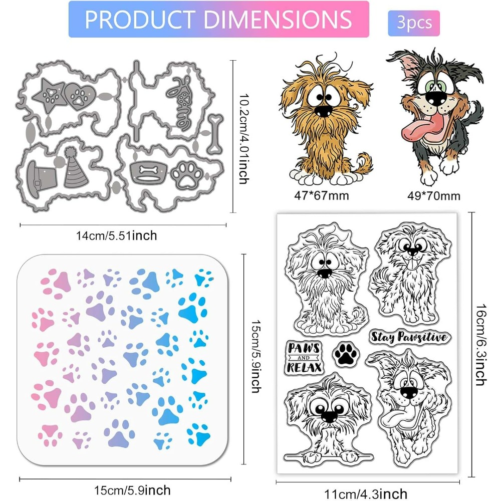 الهزلي الكلب واضح سيليكون ختم  - مراجعة Clear Silicone Stamps For Card Making وسعره